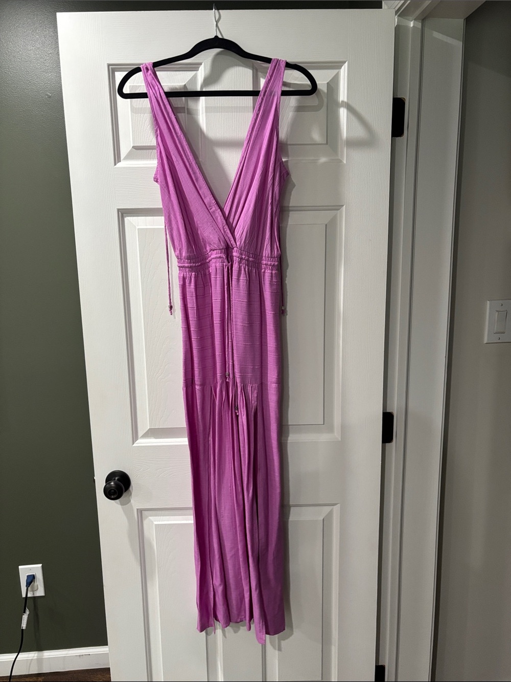 Sleeveless V-Neck Maxi Dress in Bright Purplish Pink NWOT